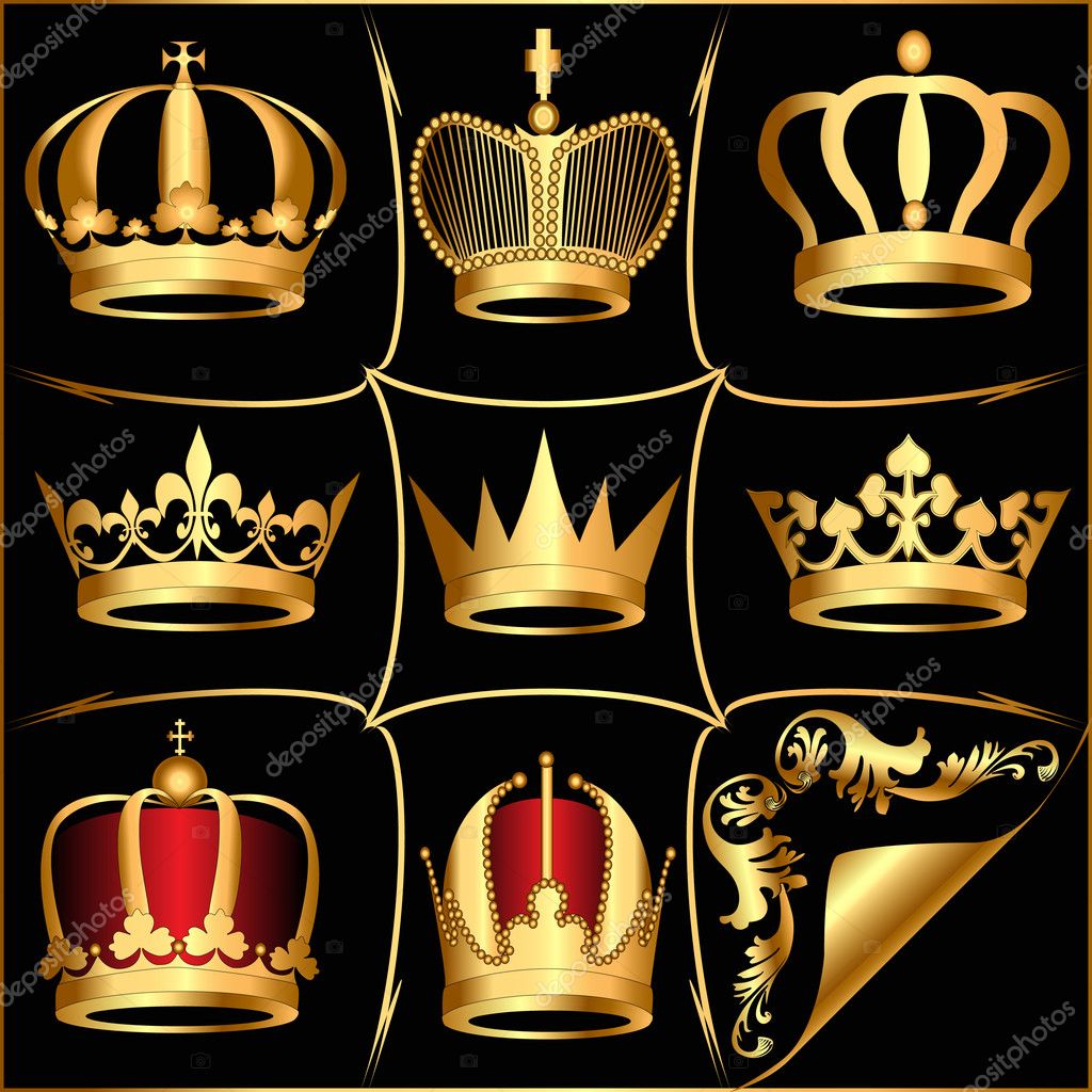 Những chiếc vương miện vàng trên nền đen mang đến một vẻ đẹp cổ điển và sang trọng. Nếu bạn muốn tìm hiểu thêm về chúng, hãy xem hình ảnh trong liên kết.