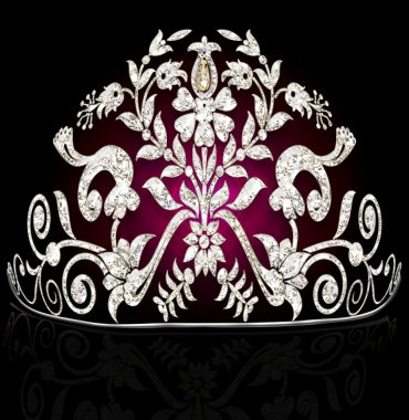 Wedding diadem on black clipart