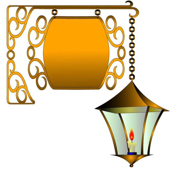 Вулична лампа зі свічкою — стокове фото