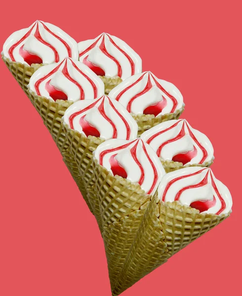 아이스크림 딸기 — 스톡 사진