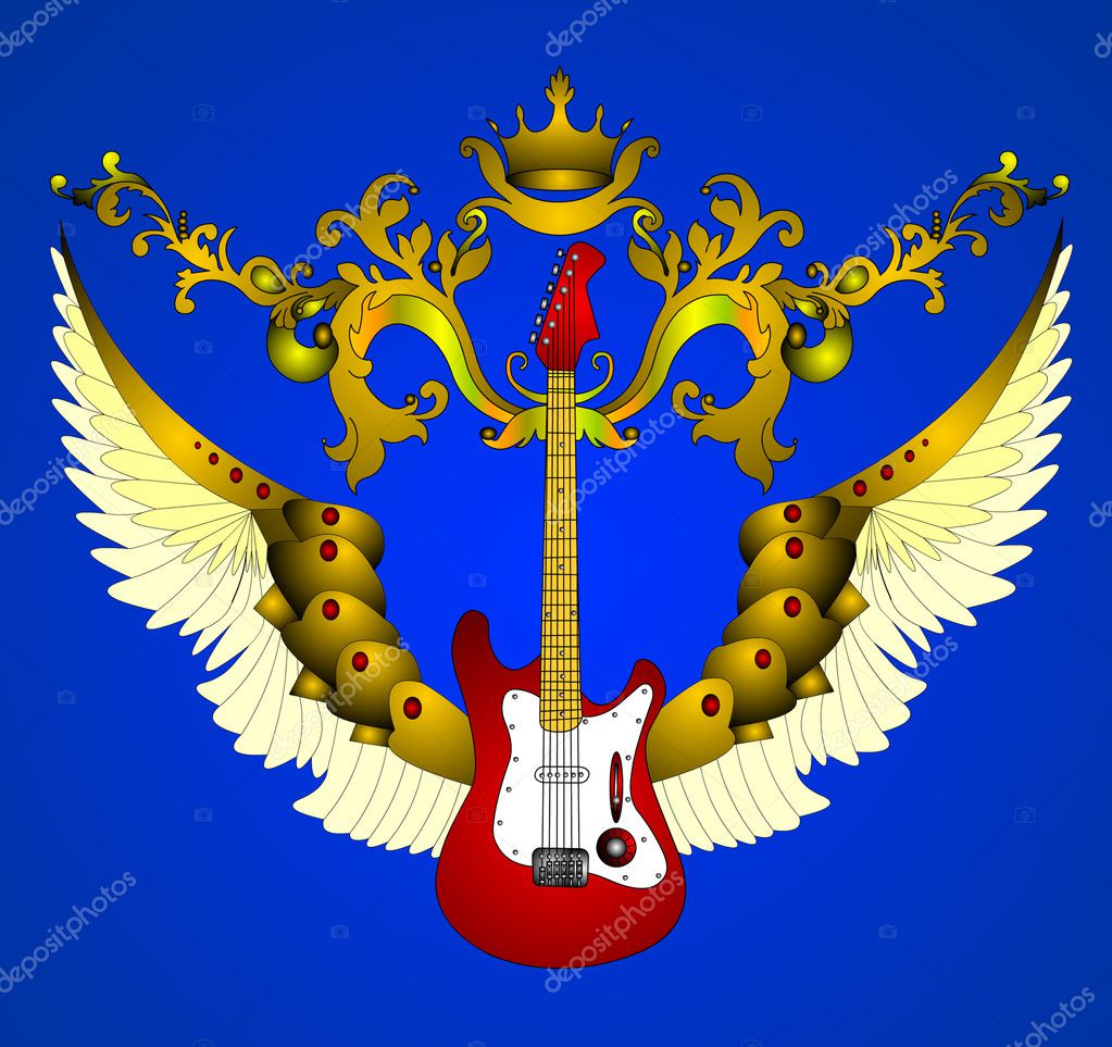 The Guitar With Corona And Wing — Stock Photo © Yurkina #5970760