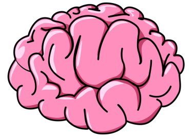 Illustration human brain in profile clipart