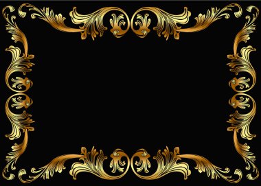 Background frame with vegetable gold(en) pattern clipart