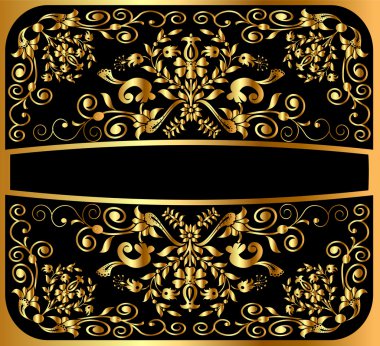 Background pattern gold on black clipart