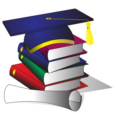 Formation hat of the book and diploma clipart