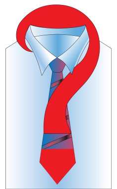 Shirt and tie with question clipart