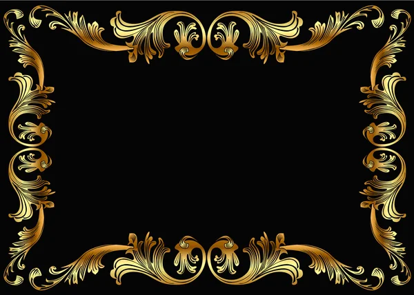 Фоновая рамка с золотым узором (en) — стоковый вектор