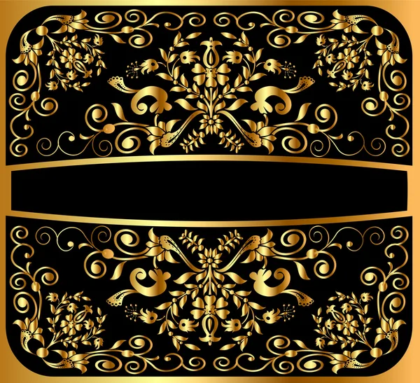 Patrón de fondo oro sobre negro — Archivo Imágenes Vectoriales