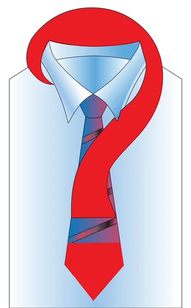 Gömlek ve kravat soru ile — Stok Vektör
