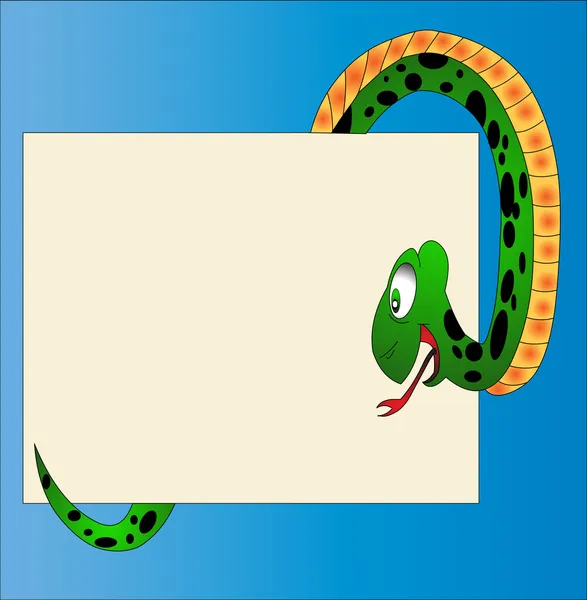 Eğlenceli yılan iletiyi okur — Stok Vektör