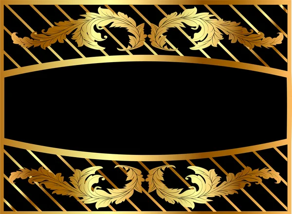 Cadre d'illustration en doré avec motif — Image vectorielle