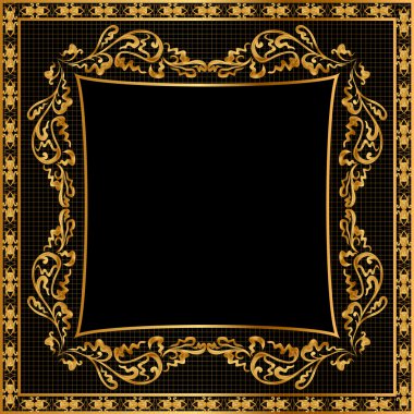 Illustration frame background gold(en) pattern clipart