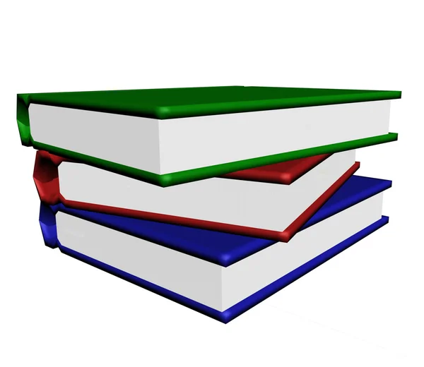 Der Stapel der Bücher auf weiß. — Stockfoto
