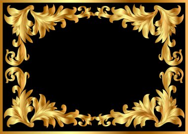 Illustration background pattern frame from gild clipart