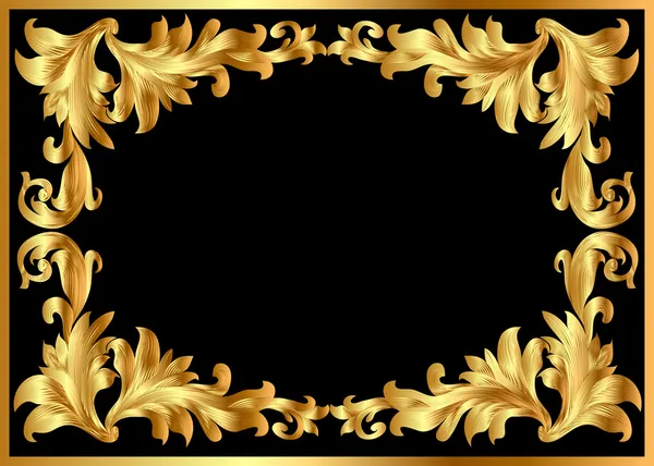 Illustration Hintergrund Muster Rahmen aus Gold — Stockvektor