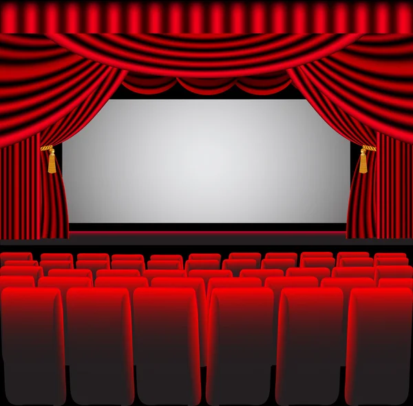 Premises theatre with screen and chair — Stock Photo, Image