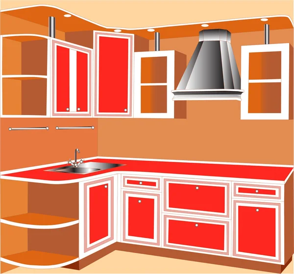 Küchen der Roten — Stockvektor