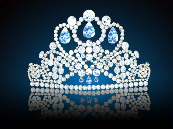 王冠女性用蓝黑色半透明轮 b 上反射 — 图库照片