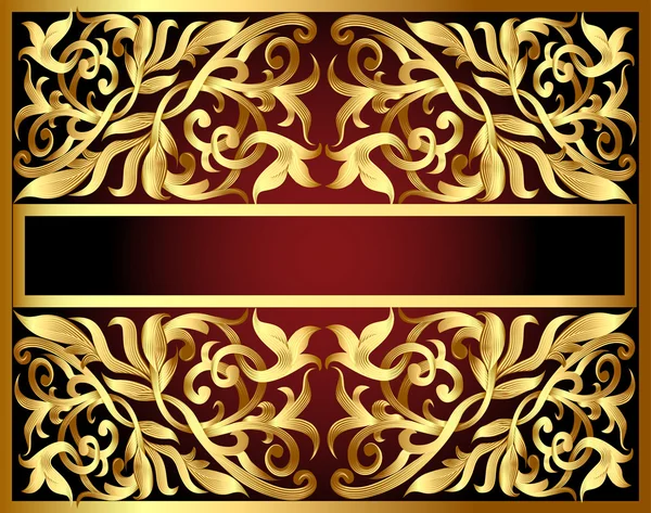 Background with gold pattern and revenge for text — Stock Vector