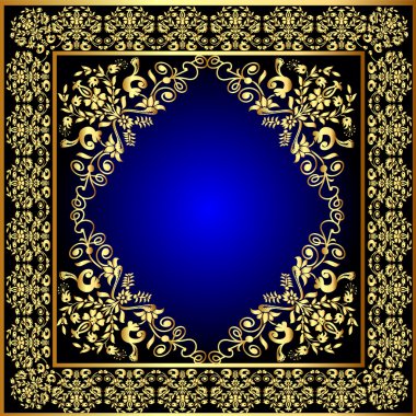 Frame with gold pattern clipart