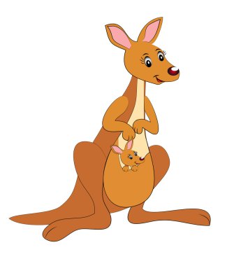 Kangaroo with child clipart