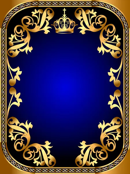 Achtergrond frame met gouden patroon — Stockvector