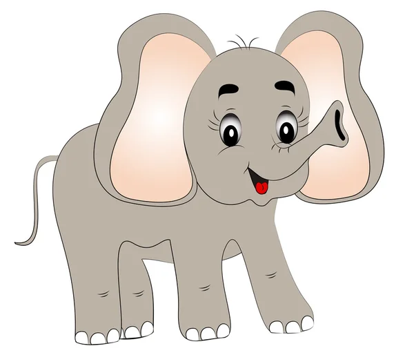 Jovem elefante alegre — Vetor de Stock