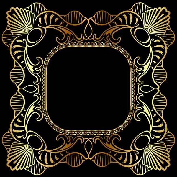 Marco de patrón de oro bobinado — Archivo Imágenes Vectoriales