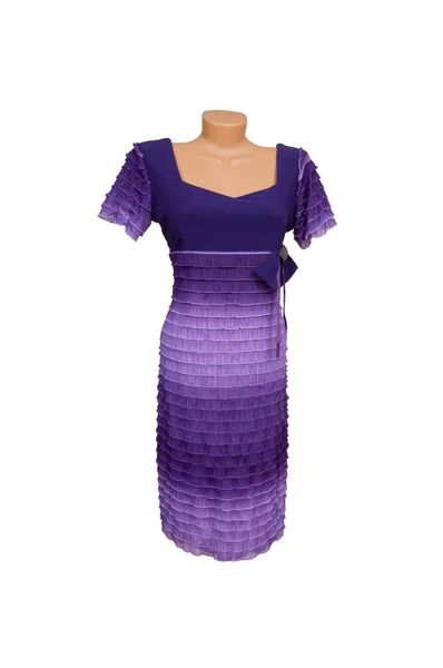 Elegante vestido púrpura en un blanco . —  Fotos de Stock