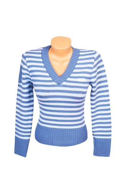 Wonderful striped sweater on a white. — Stock Photo, Image