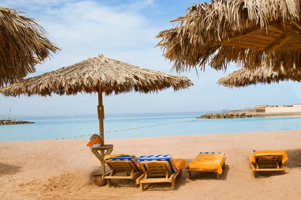 Wonderful solar beach in the Egypt. — Stock Photo, Image