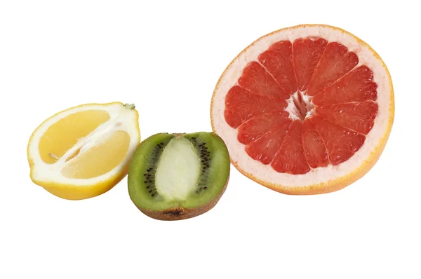 Tropiska frukter på en vit. — Stockfoto