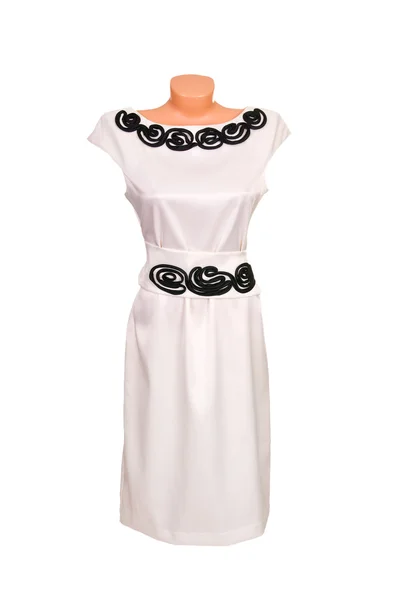 Αριστοκρατικό λευκό φόρεμα με ένα λευκό. — Φωτογραφία Αρχείου