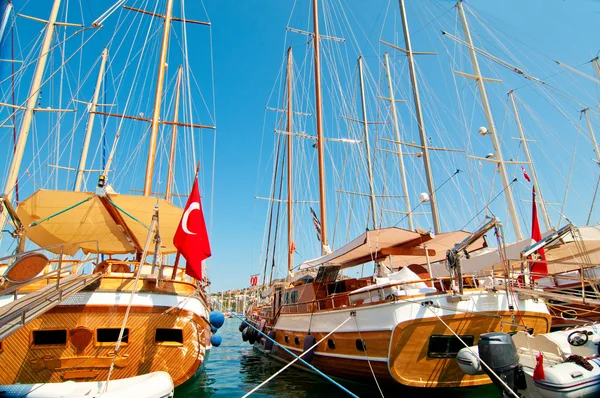 Image of wonderful yachts in the Bodrum. — Stock Photo, Image