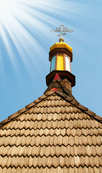 Деревянная крыша старинной церкви . — стоковое фото