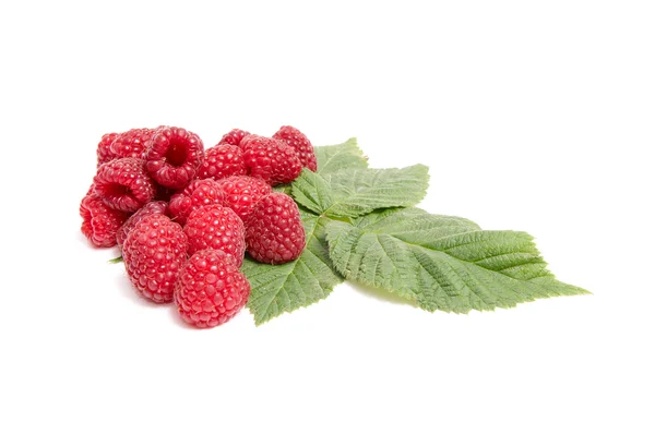 Juicy,ripe raspberries on a white. — Stock Photo, Image
