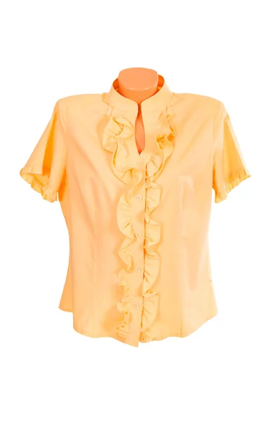 Blusa amarela elegante em um branco . — Fotografia de Stock