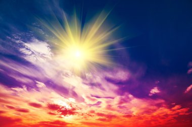 Amazing sun in the wonderful sky. clipart