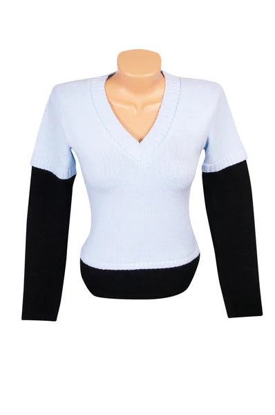 Stylish warm vest and sweater on a white — Stock Photo, Image