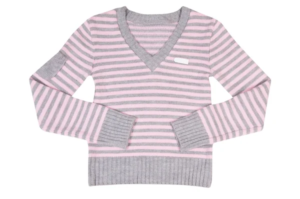 Roze-grijze trui op een wit. — Stockfoto