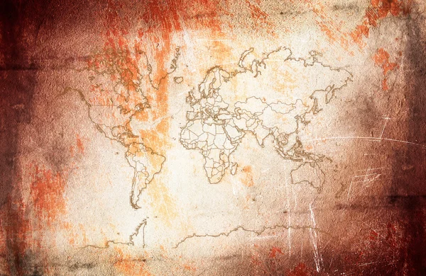 Starověké typ mapa světa. — Stock fotografie