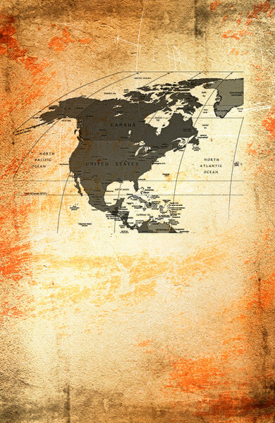 North America at the grunge texture.