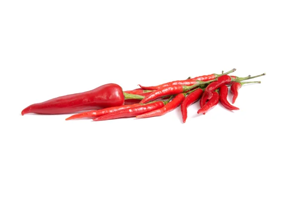 Rode paprika's op een wit. — Stockfoto