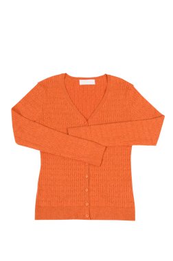 Elegant orange jumper on a white. clipart