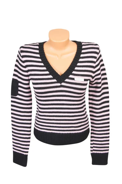 Rosa-schwarzer Pullover auf weißem Grund. — Stockfoto