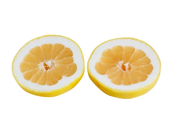 Slices of grapefruits on a white. — Stock Photo, Image