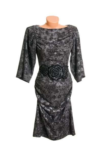 Moderno vestido negro-gris sobre un blanco . —  Fotos de Stock