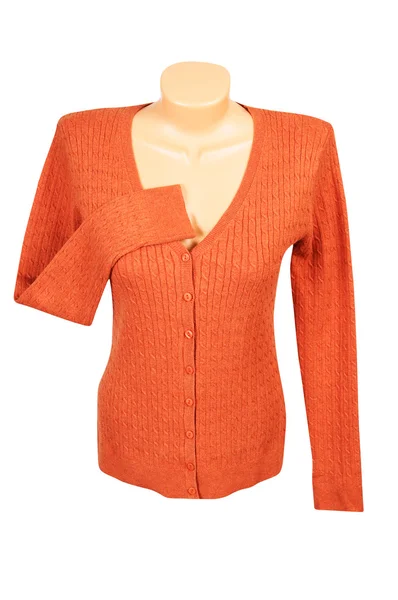 Elegante jersey naranja sobre un blanco . —  Fotos de Stock