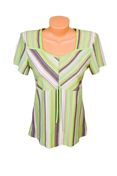 Green striped dress. — Stock Photo, Image