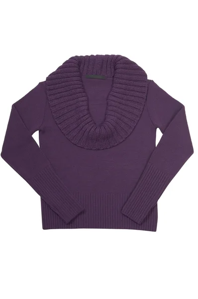 Стильний фіолетовий светр на білому . — стокове фото